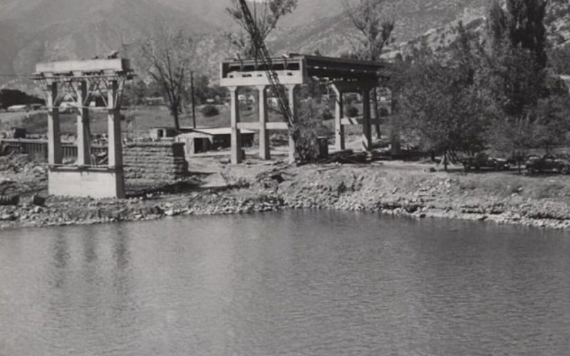 Original bridge construction over the Colorado River