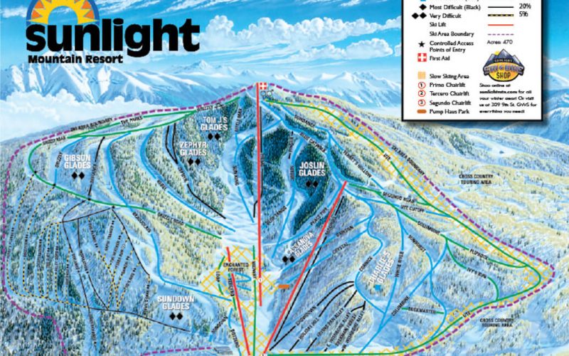 Sunlight Mountain Resort Trail Map
